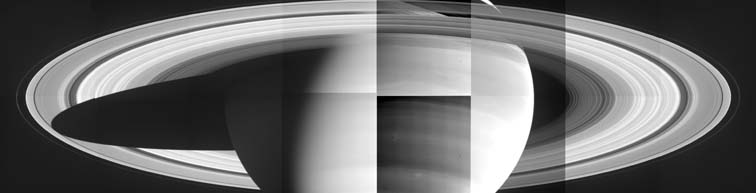Composite image of Saturn its rings from Cassini-Huygens probe raw images